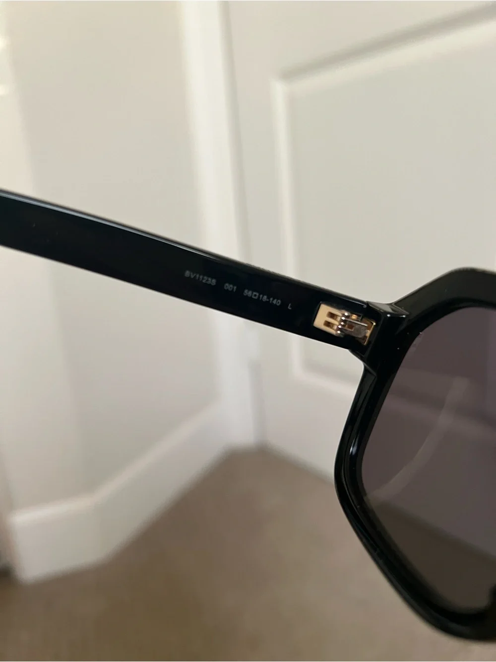 Bottega Veneta Black Sunglasses with Gold Accents